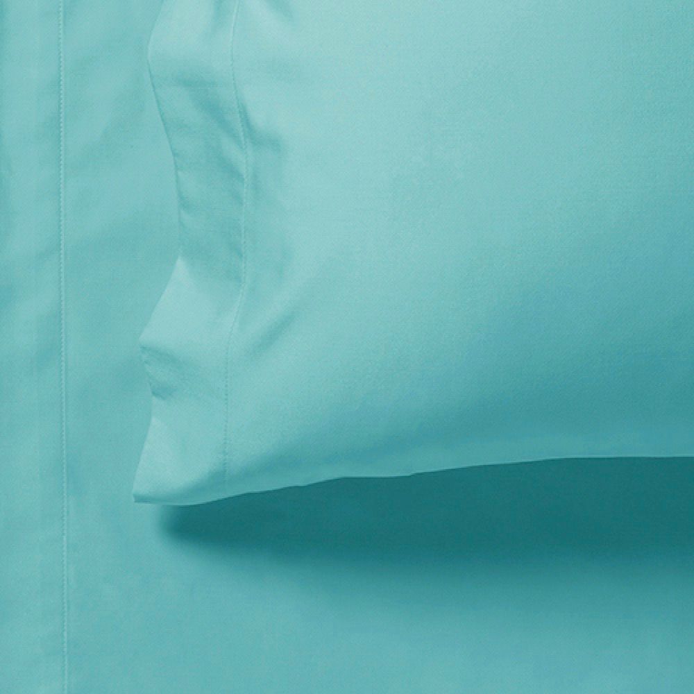 1000TC King Size Bed Soft Flat & Fitted Sheet Set Aqua 3