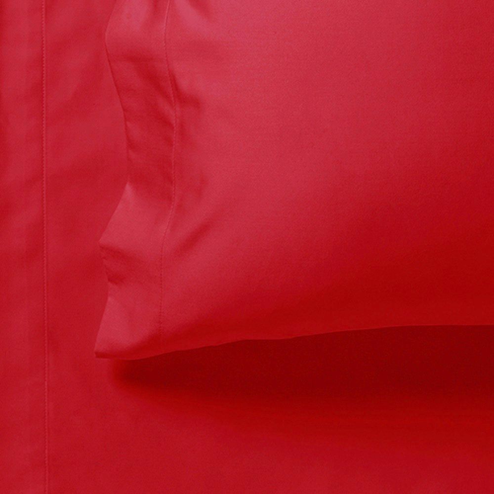 1000TC Ultra Soft Fitted Sheet & Pillowcase Set - King Single Size Bed - Red 3