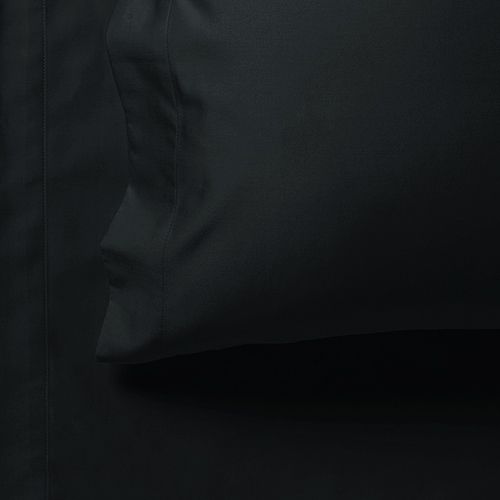 1000TC Ultra Soft Queen Size Bed Black Flat & Fitted Sheet Set 3