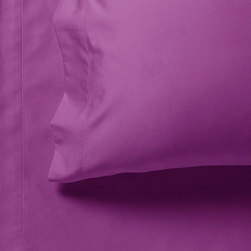 1000TC Ultra Soft Single Size Bed Purple Flat & Fitted Sheet Set 3