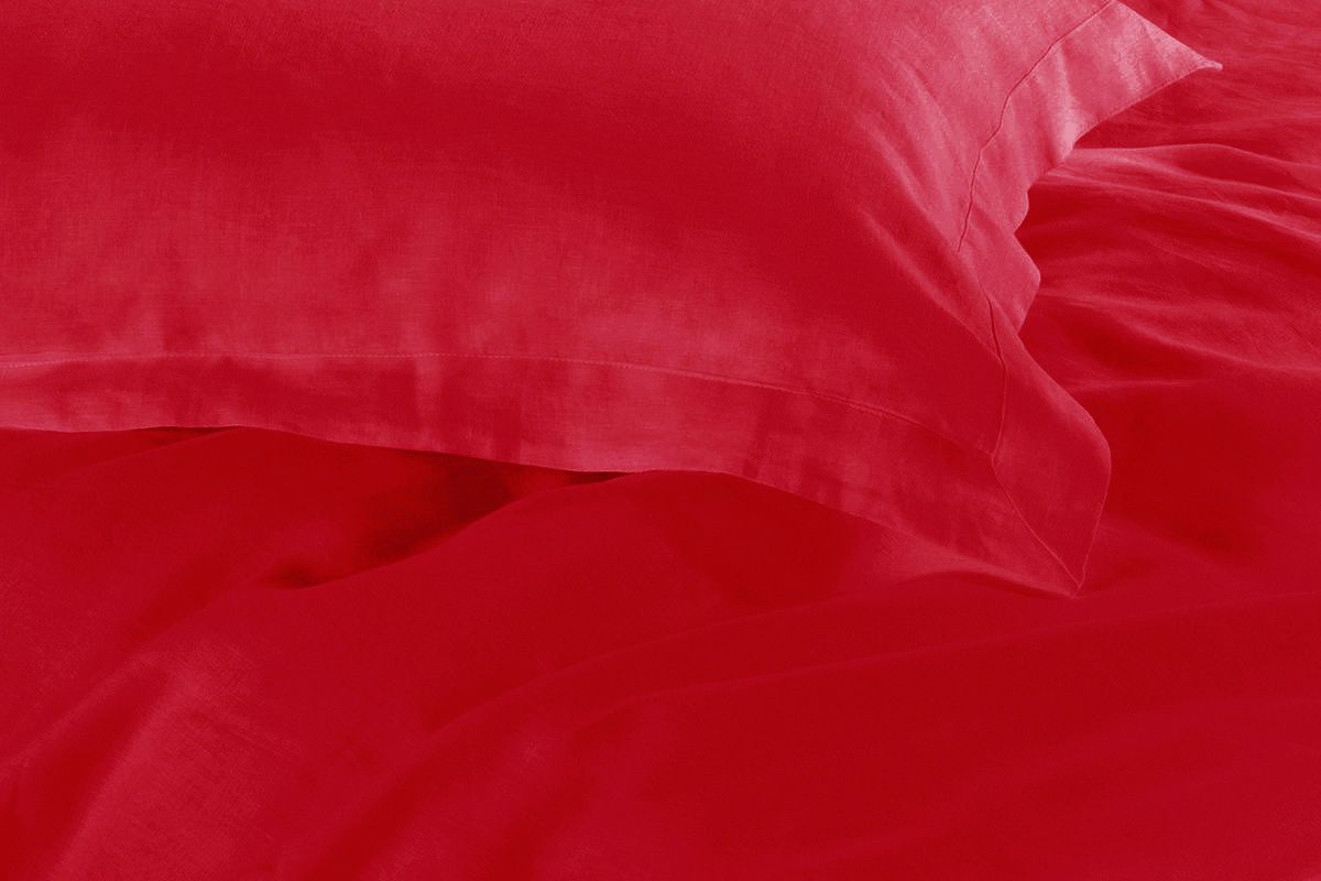 1000TC Tailored King Single Size Red Duvet Quilt Cover Set 3