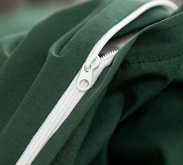 1000TC Reversible Queen Size Green and Grey Duvet Quilt Cover Set 3