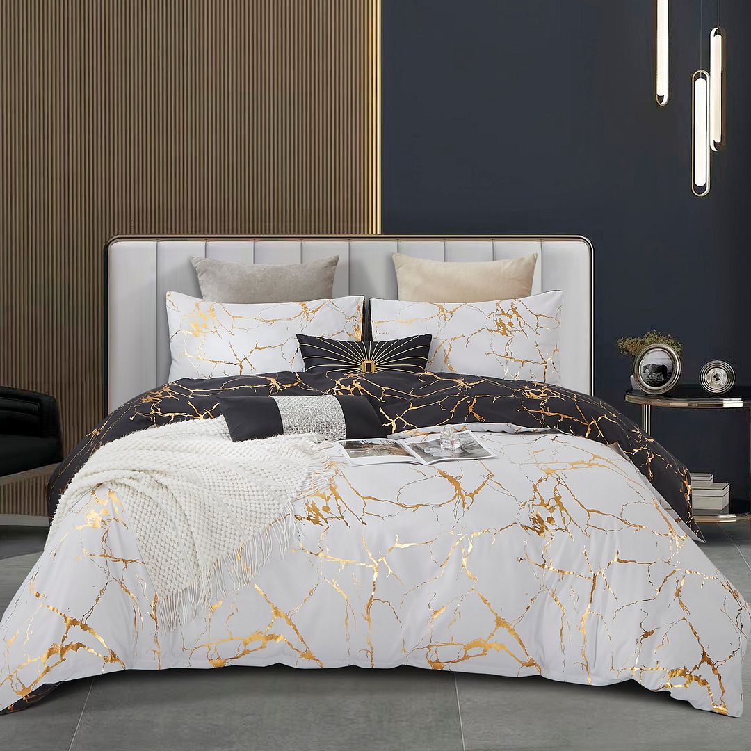 Adana Reversible Super King Size Bed Quilt/Duvet Cover Set