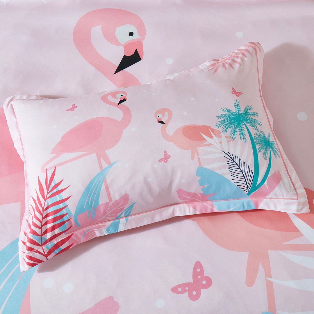 Flamingo Kids Quilt Cover Set - King Single Size 4