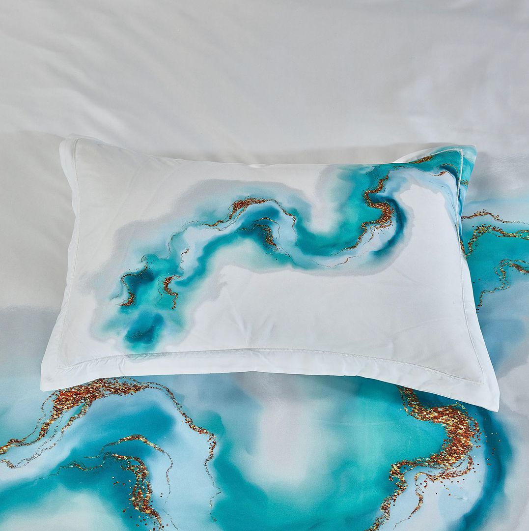 Ocean Marble Quilt Cover Set - Queen Size 4