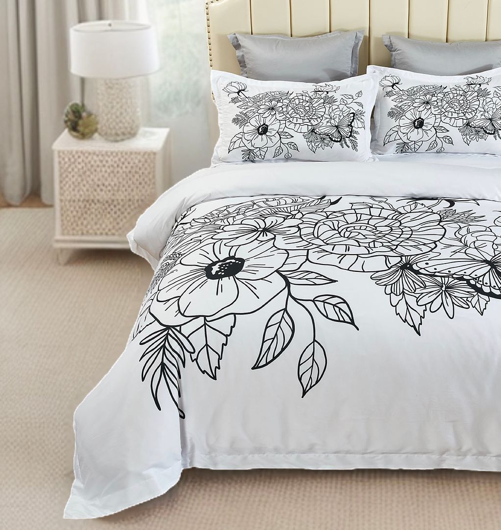 Viene Floral Quilt Cover Set - Queen Size 3