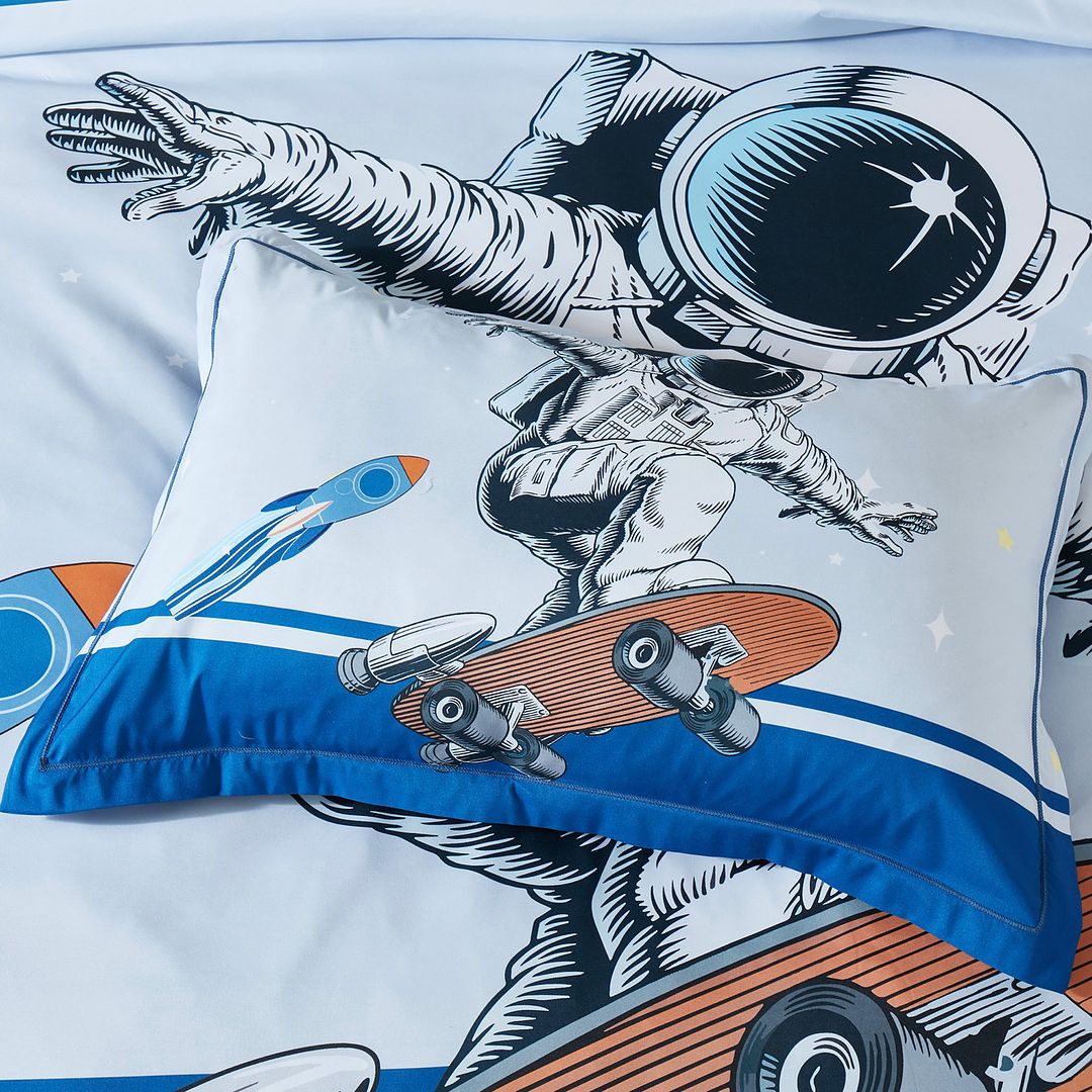 Astronaut Kids Quilt Cover Set - Single Size 4