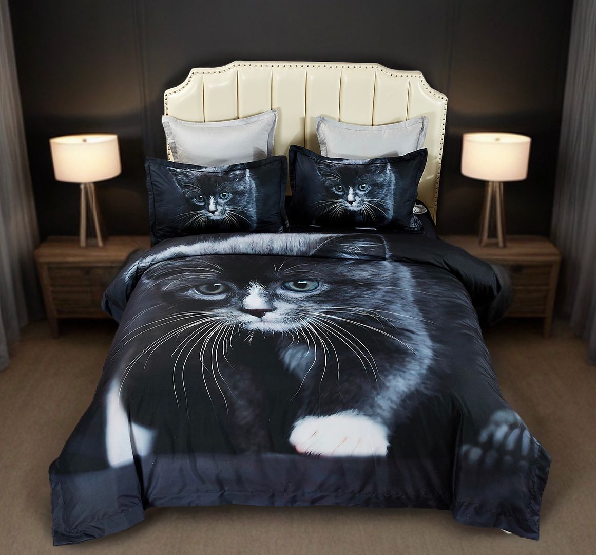 Cat Quilt Cover Set - Super King Size 3