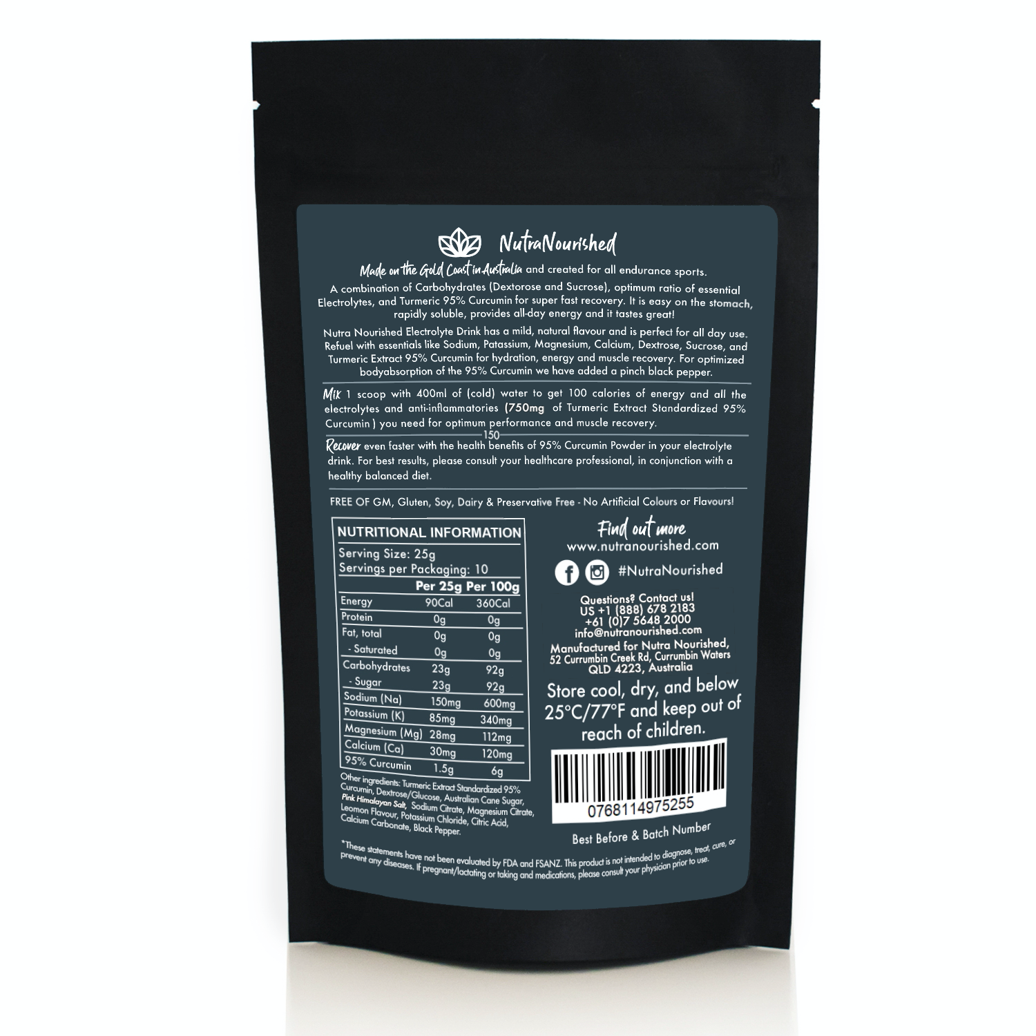 Electrolyte Powder & 95% Pure Organic Curcumin - Lemon Flavour, 250g 5