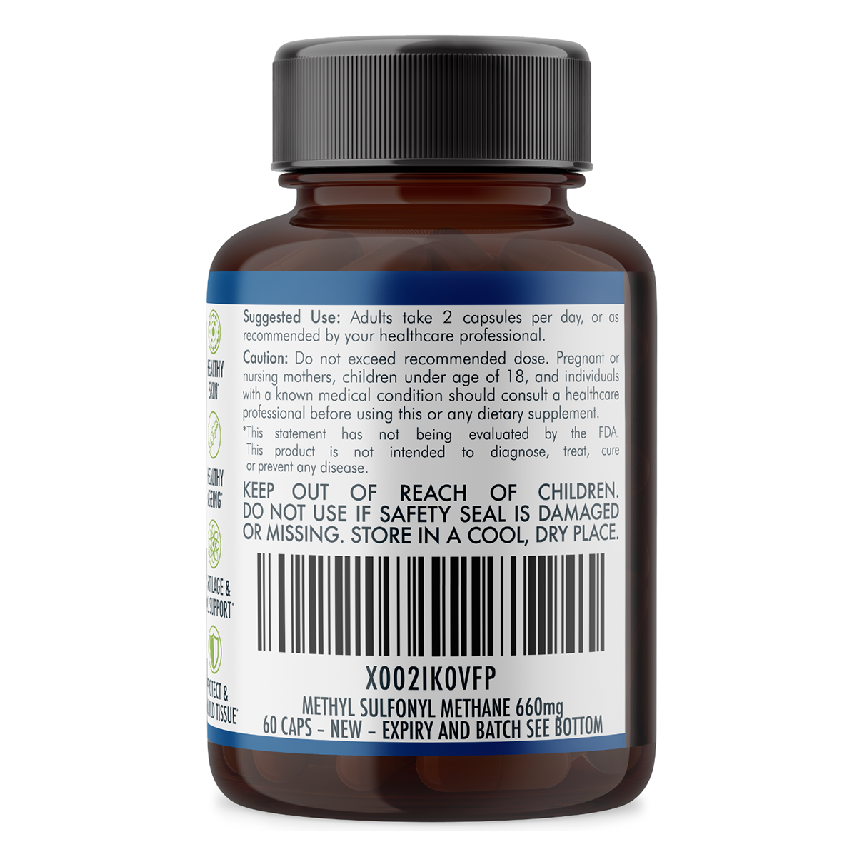 Pure MSM Capsules - Methyl Sulfonyl Methane - (660mg), 60 Vegan Capsules/1 Month 4