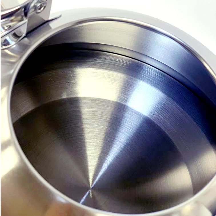 2.8L Whistling Kettle Stainless Steel Foldable Handle Camping Home Office Silver 5