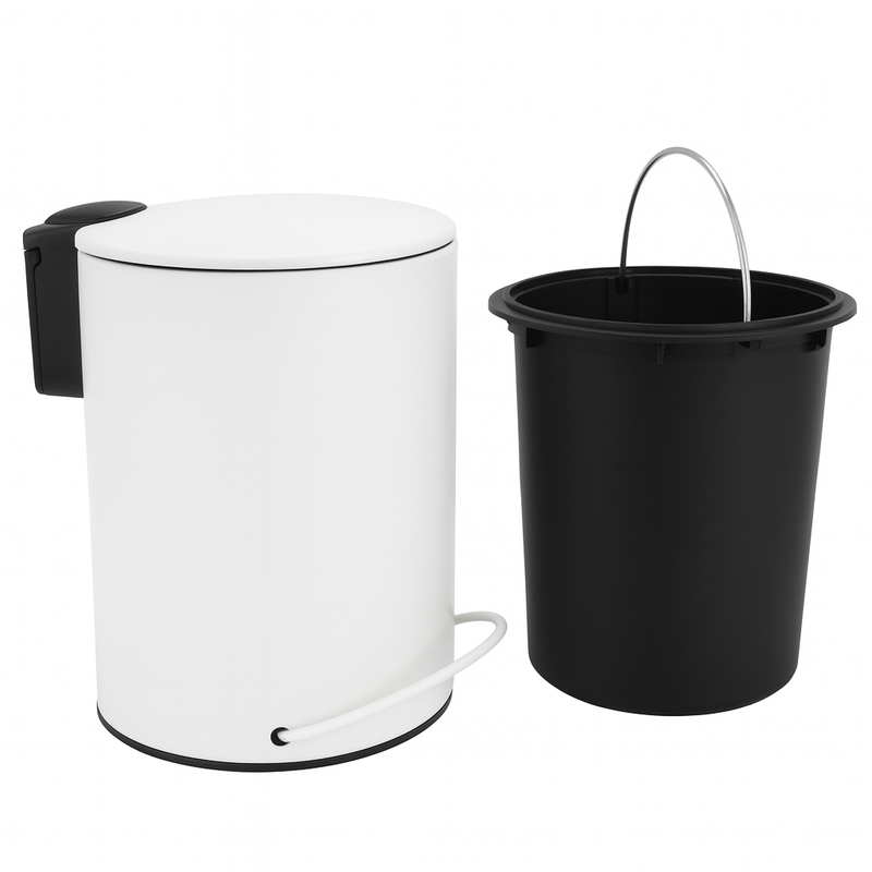 3L Soft Close Pedal Bin White 5