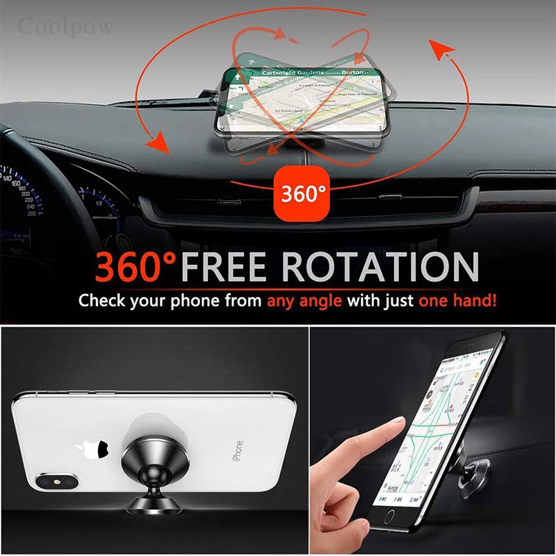 Luminous Universal Magnetic Mobile Phone Holder Car Mount Red 5
