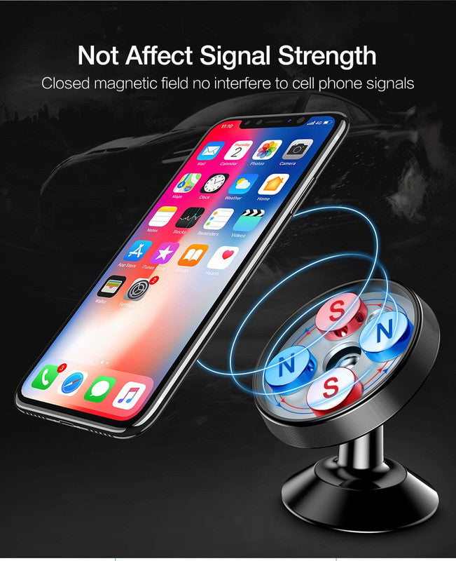 Luminous Universal Magnetic Mobile Phone Holder Car Mount Red 6
