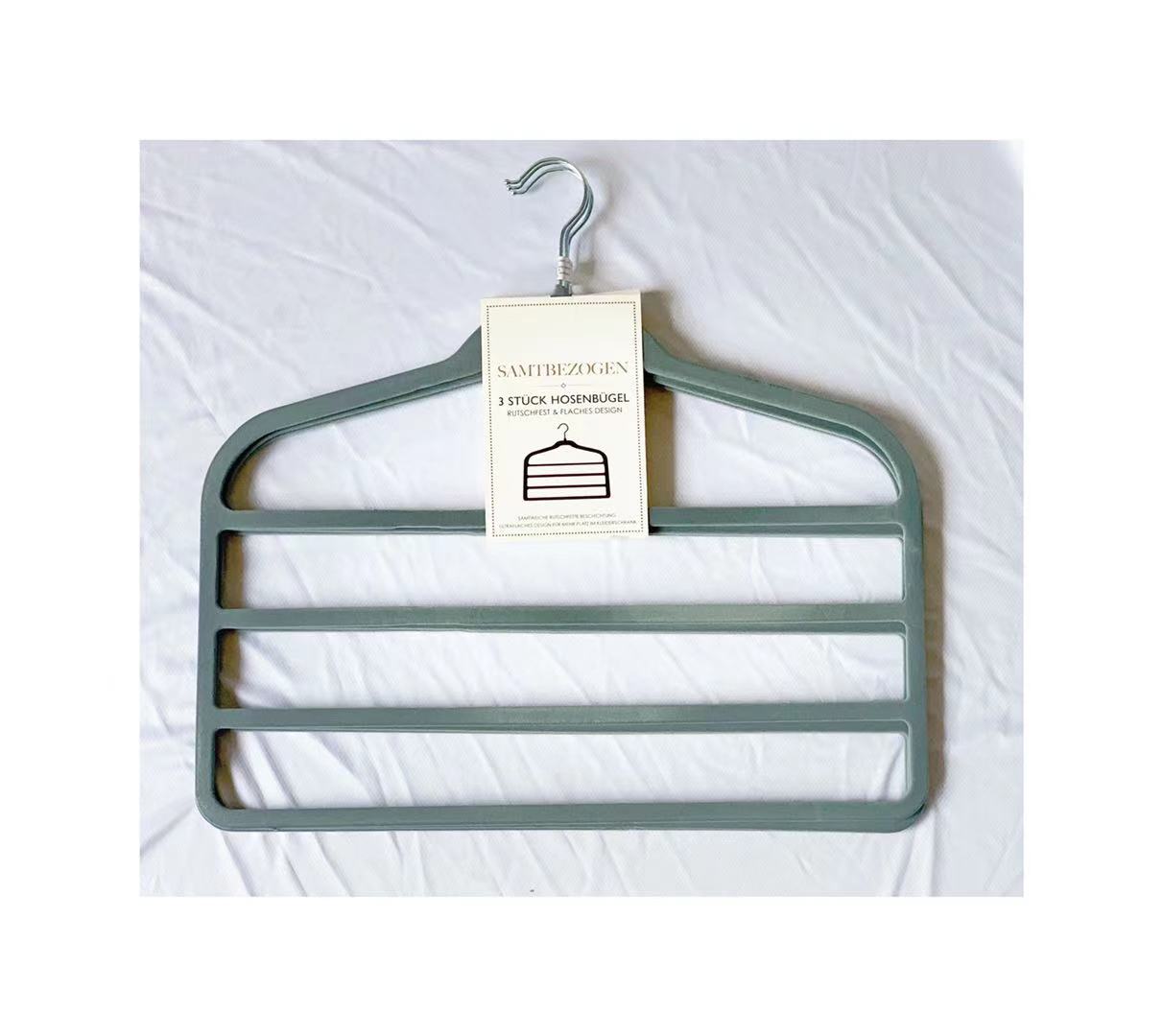 3pcs Velvet Clothes Hangers Grey 3