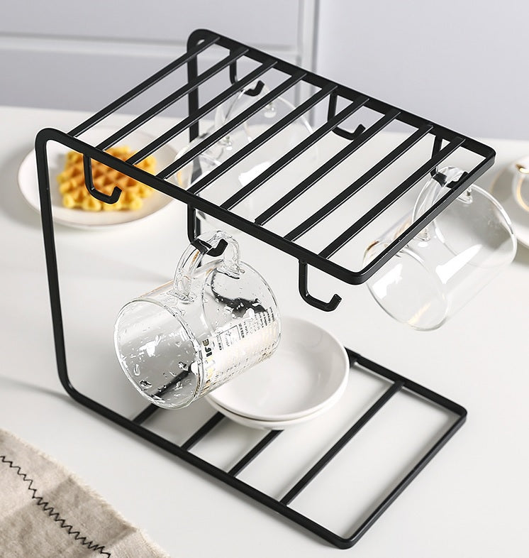 Cup Mug Holder Plate Rack Stand White 3