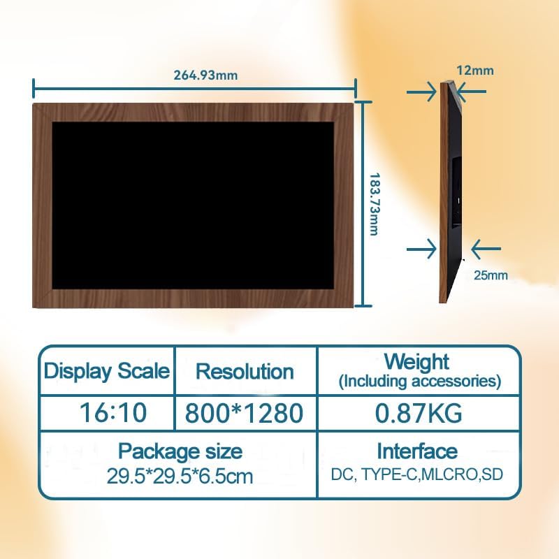 10.1 Inch Digital Picture Frame - 1280 * 800 HD WiFi Enabled with Load from Phone Capability, 32GB Memory Touch Screen  Photo  Display Brown 6