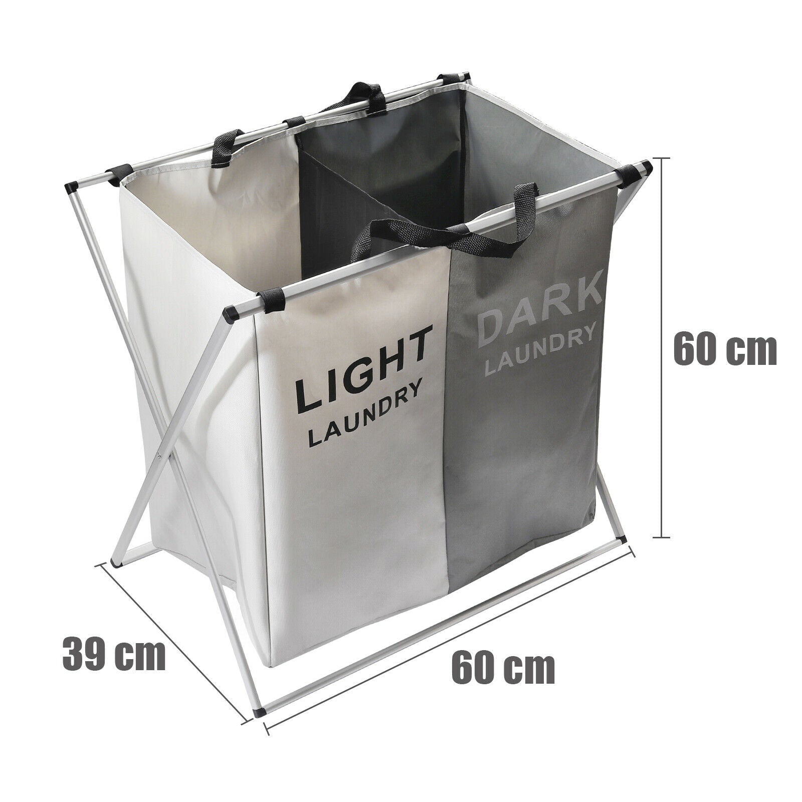 Foldable Divisional Storage Laundry Basket 3 Grid 4