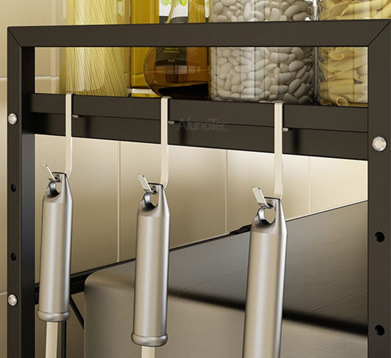 Adjustable Width & Height Microwave Shelf Black 3