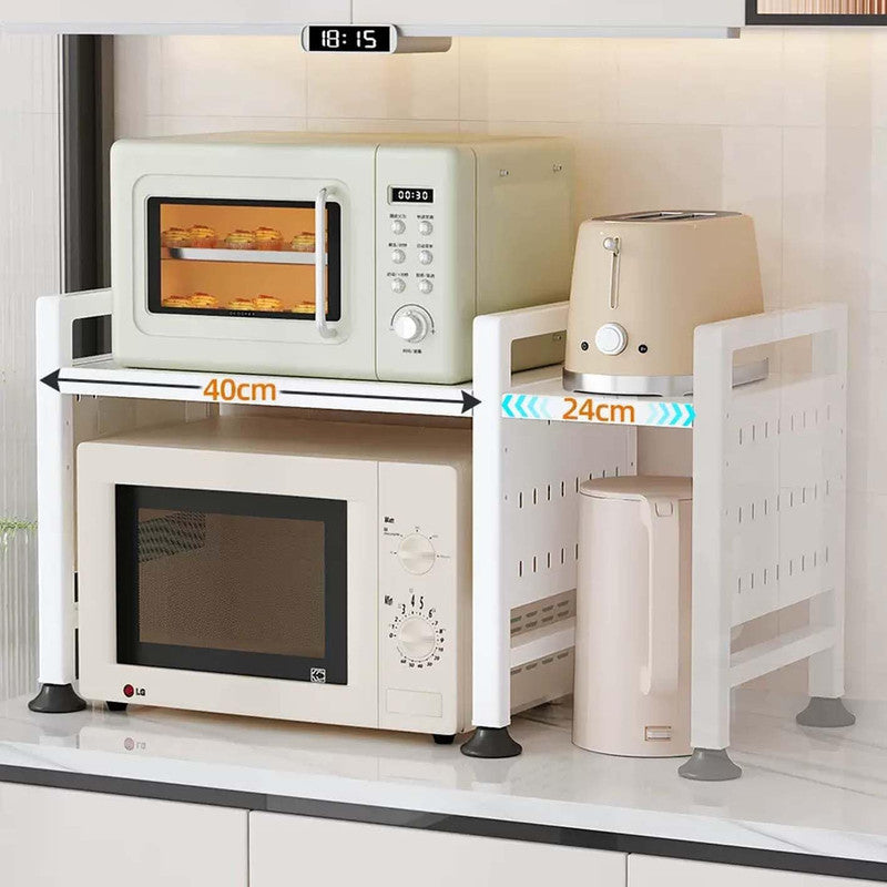 Multifunctional Microwave Shelf Storage Cutlery Tray Spice Holder Kitchen Rack Black 3