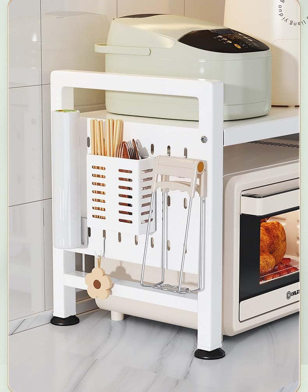 Multifunctional Microwave Shelf Storage Cutlery Tray Spice Holder Kitchen Rack Black 6