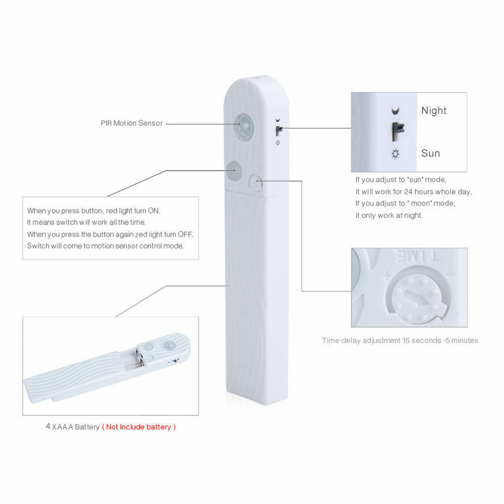 Motion Sensor LED Strip Light 2m warm white 3