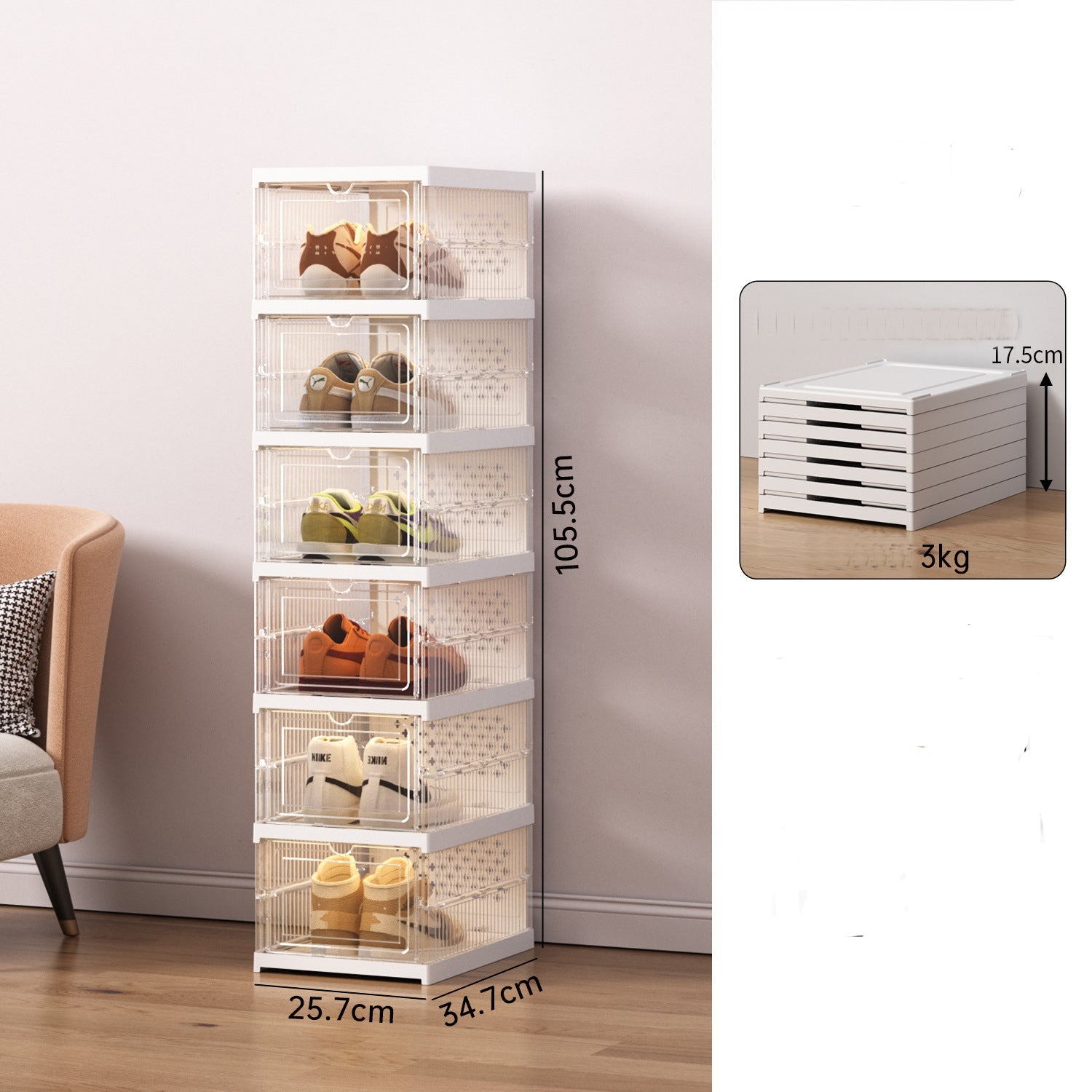 Foldable Storage Shoe Box - 6 Layers 3