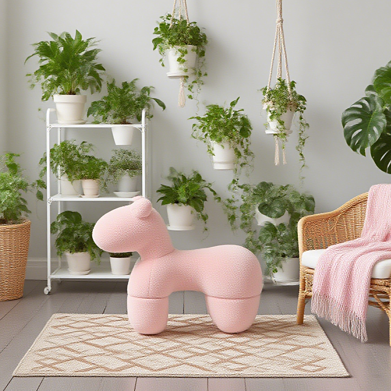 Lamb Stool Chair Pink 4