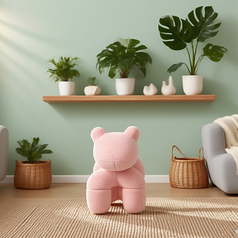 Lamb Stool Chair Pink 6