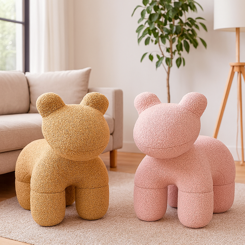 Lamb Stool Chair Pink 3