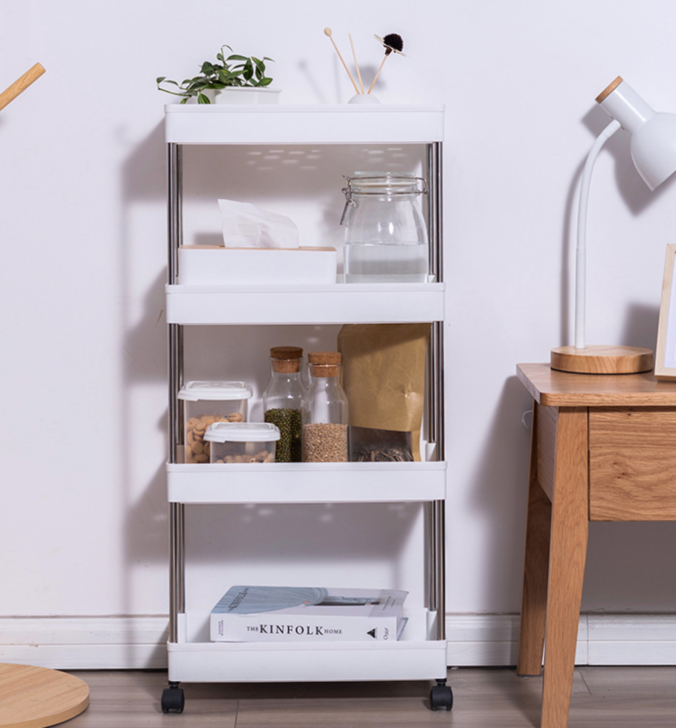 Space Saver Rolling Storage Trolley Cart 4 tier 4