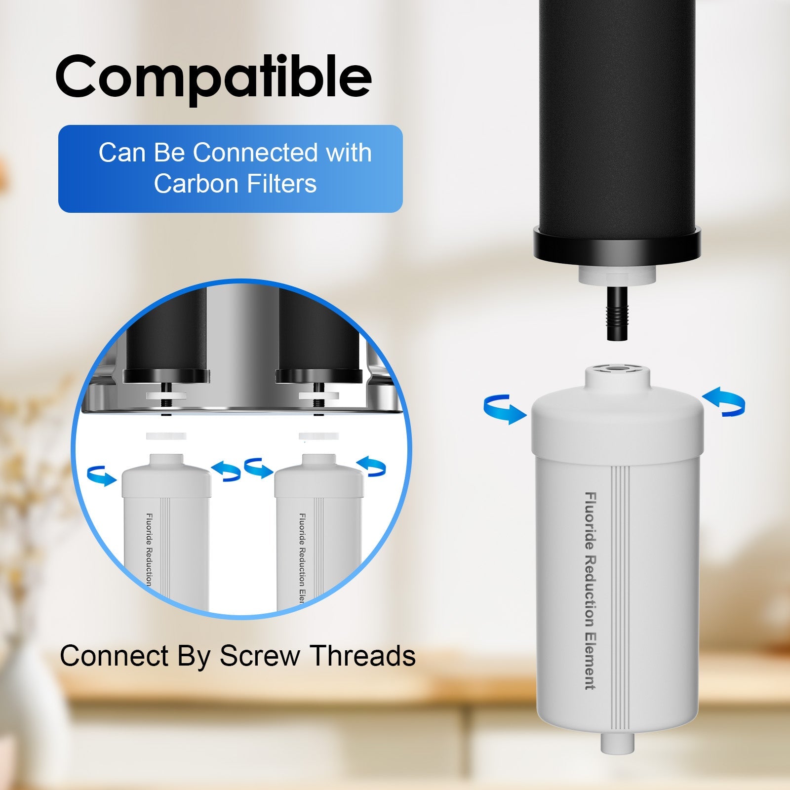 Aimex Portable Water Filter - Gravity-Fed, 304 Stainless Steel, Fluoride Removal 9