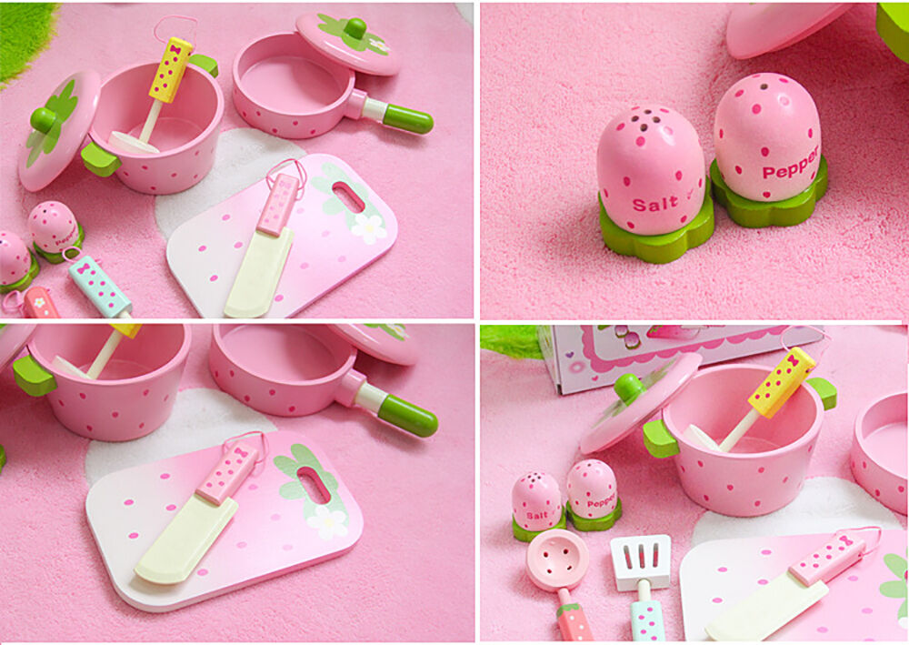 11 Pieces Kids Wooden Kitchen Play Set 3
