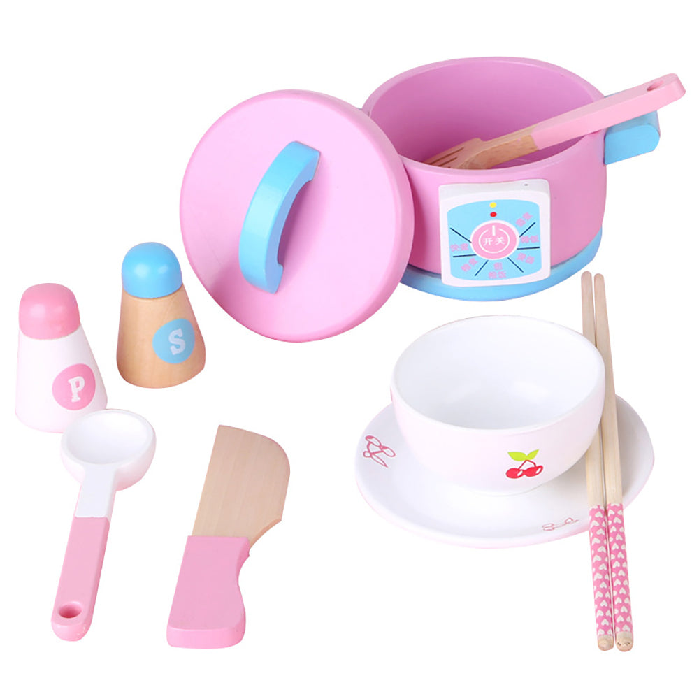 Kids Wooden Kitchen Tea Set Pretend Play 3