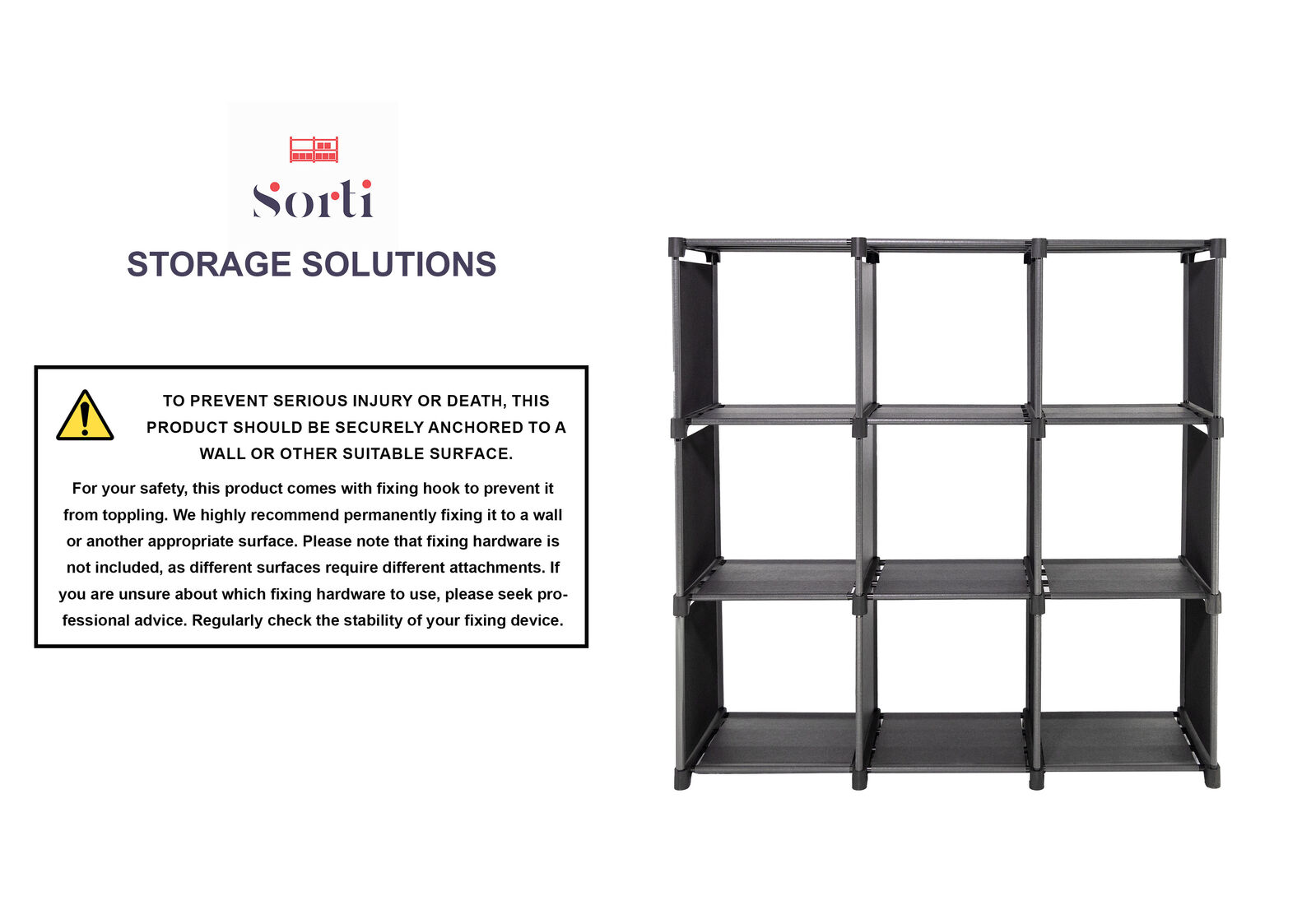 Storage Organizer, 9 Cubes, Wardrobe Closet Storage Shelves 6