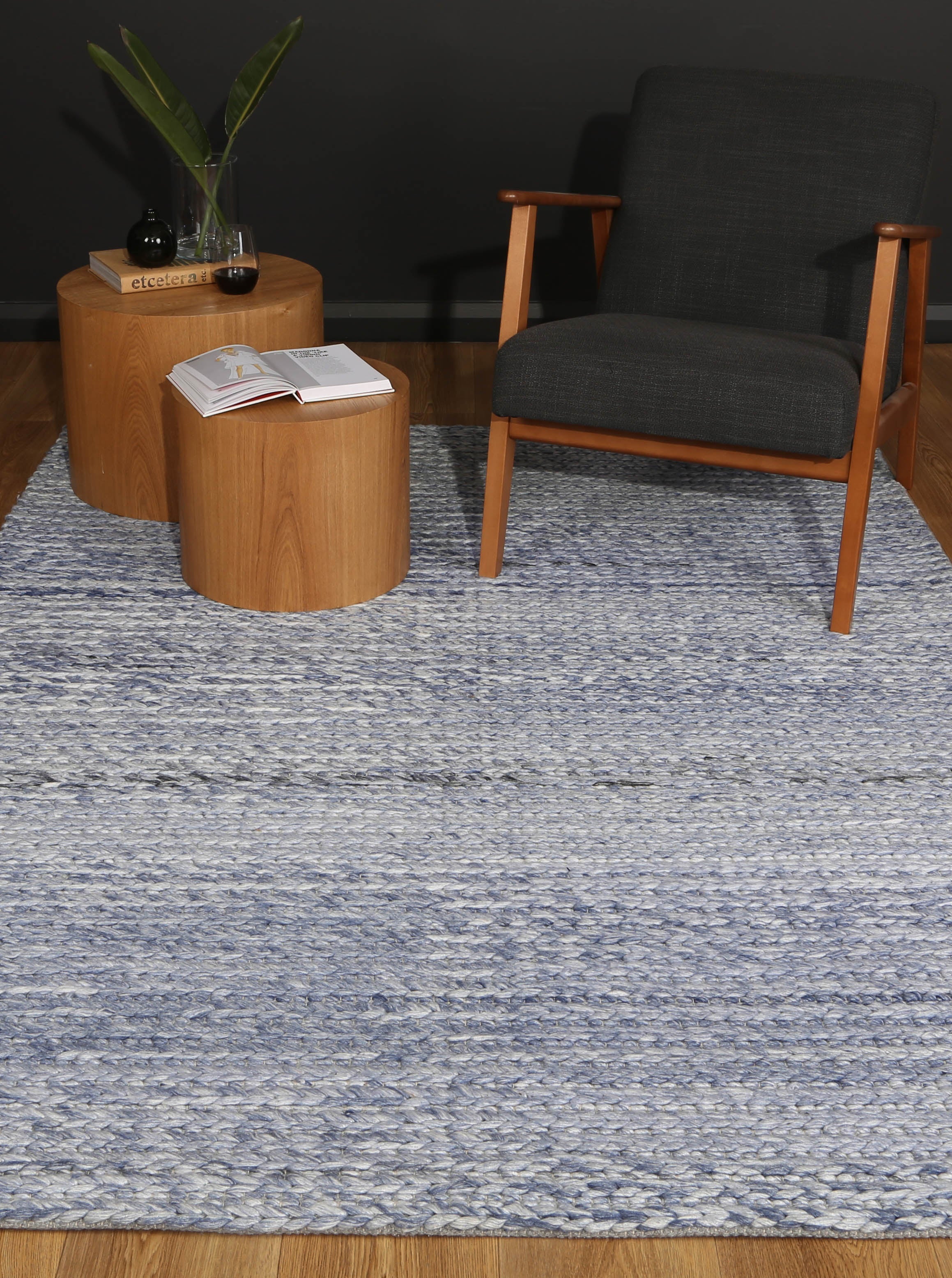 Harlow Cue Blue Wool Blend Rug 200x290 4