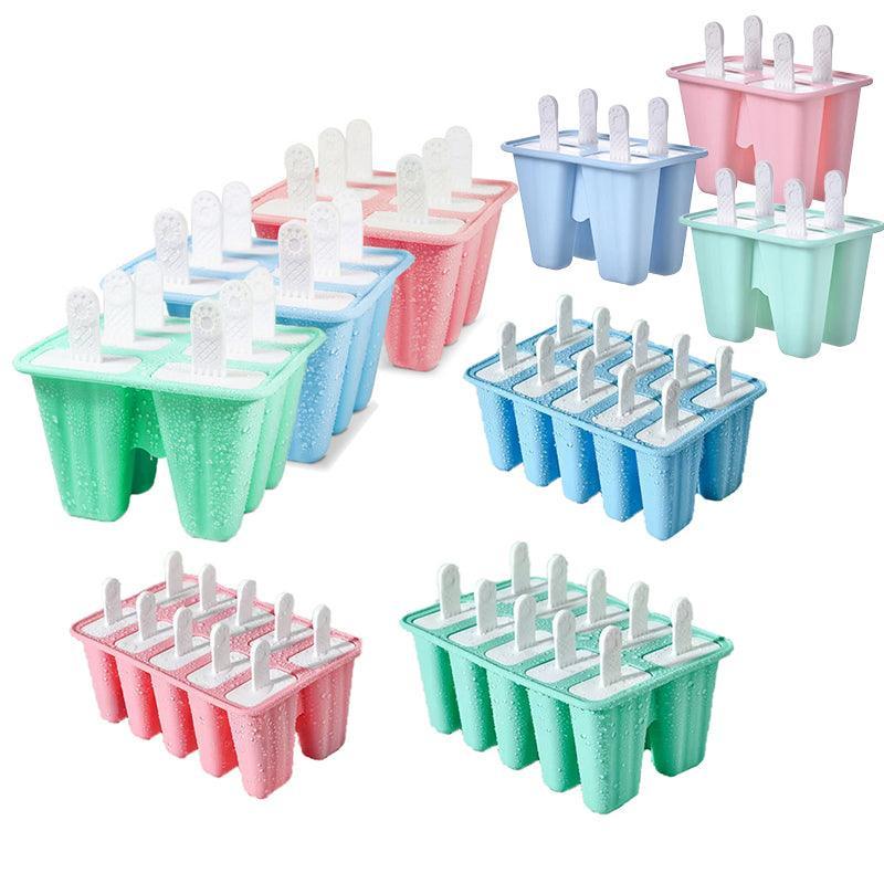 Silicone Ice Cream Mould Block Frozen Molds Icy Pole Jelly Popsicle - Green-10Grid