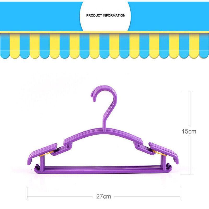 10pcs Small Plastic Clothes Hangers Mini Coat Hanger Set for Wardrobe Storage - Blue 5