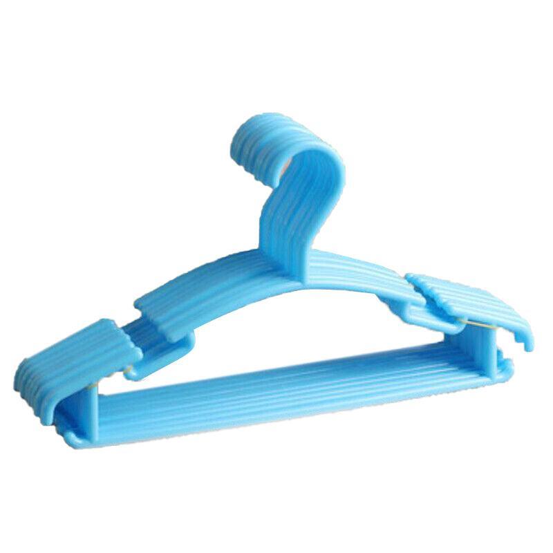 10pcs Small Plastic Clothes Hangers Mini Coat Hanger Set for Wardrobe Storage - Blue 10