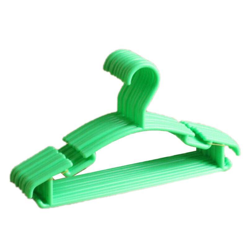 10pcs Small Plastic Clothes Hangers Mini Coat Hanger Set for Wardrobe Storage - Green 9
