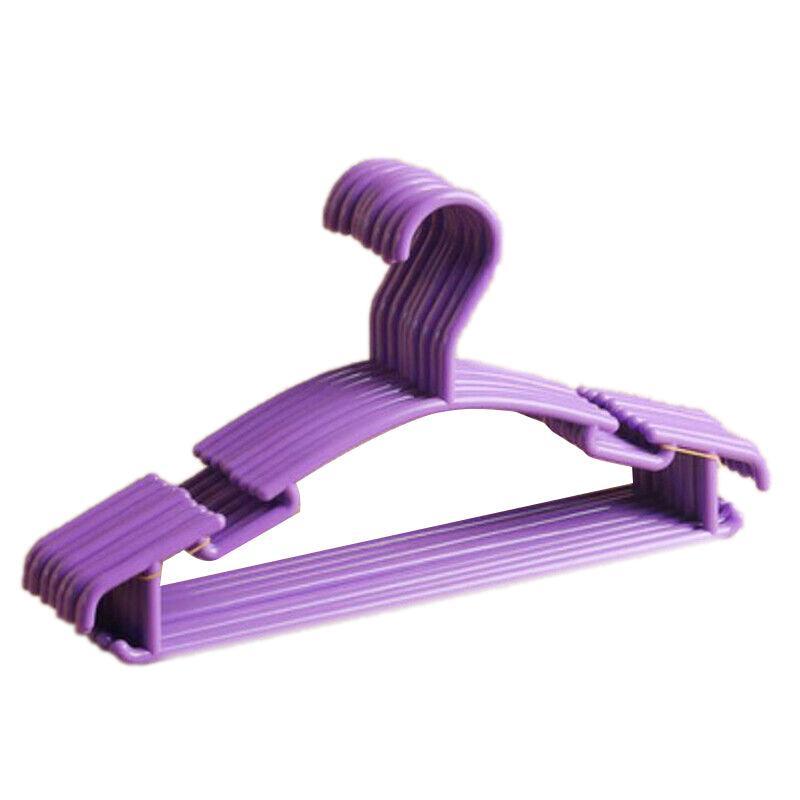 10pcs Small Plastic Clothes Hangers Mini Coat Hanger Set for Wardrobe Storage - Purple 8