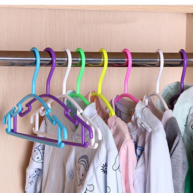10pcs Small Plastic Clothes Hangers Mini Coat Hanger Set for Wardrobe Storage - White 3