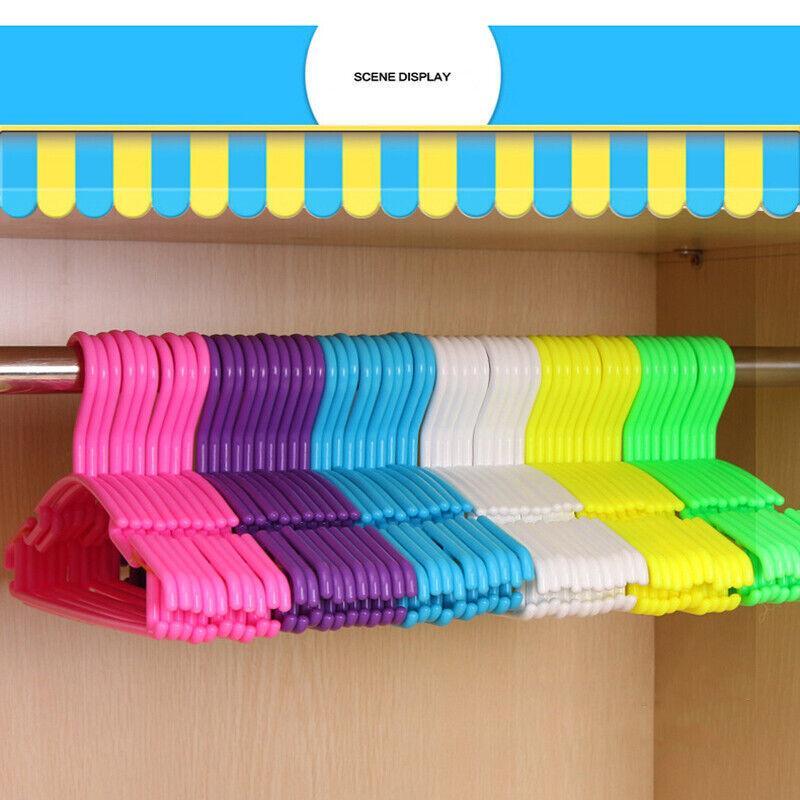 10pcs Small Plastic Clothes Hangers Mini Coat Hanger Set for Wardrobe Storage - White 4