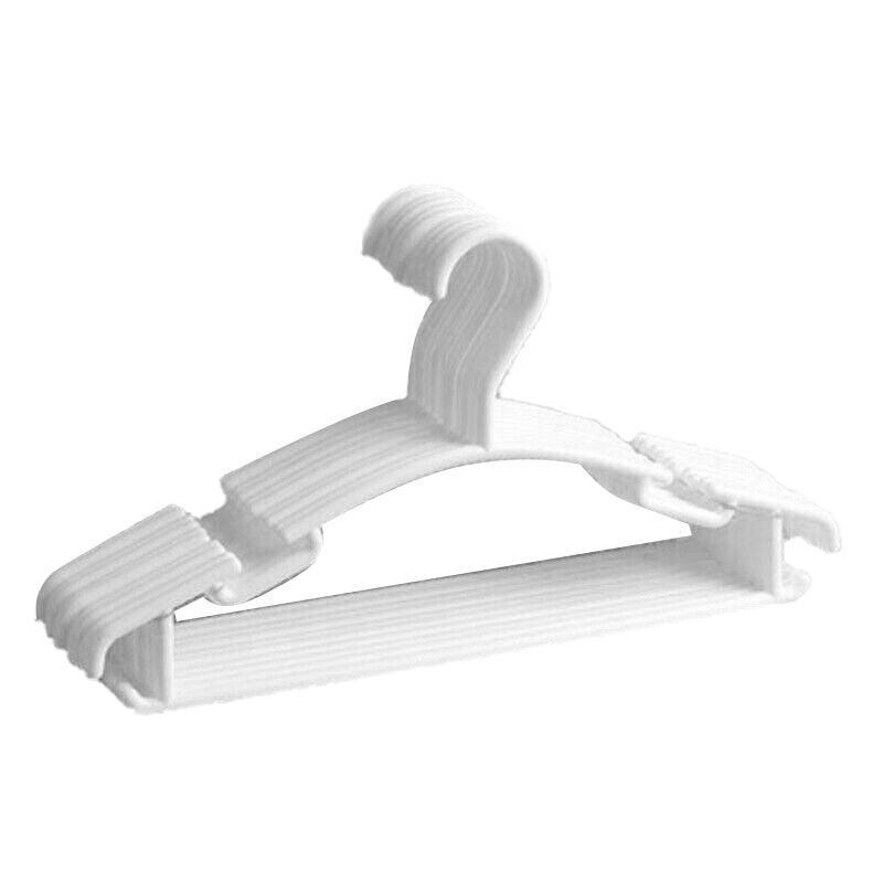 10pcs Small Plastic Clothes Hangers Mini Coat Hanger Set for Wardrobe Storage - White 6