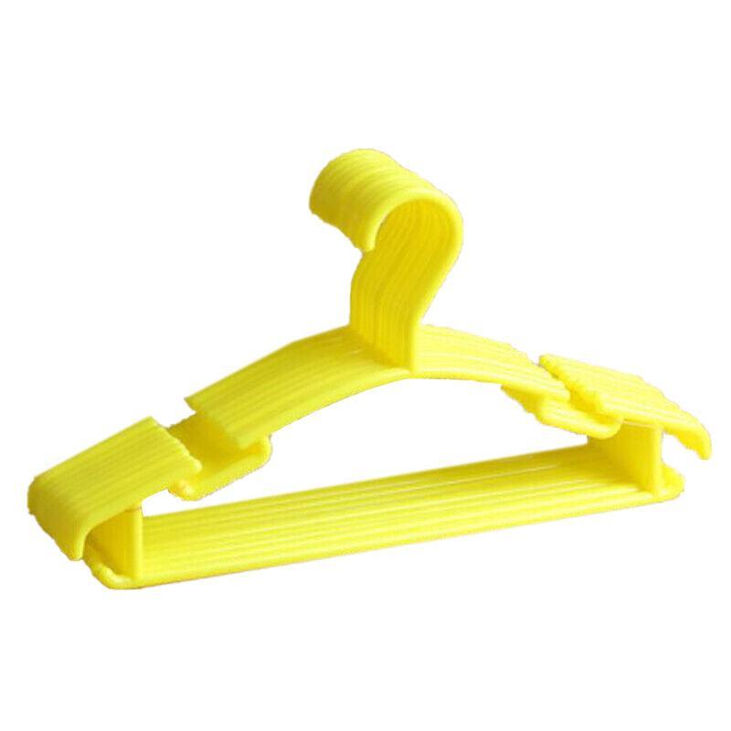 10pcs Small Plastic Clothes Hangers Mini Coat Hanger Set for Wardrobe Storage - Yellow 11