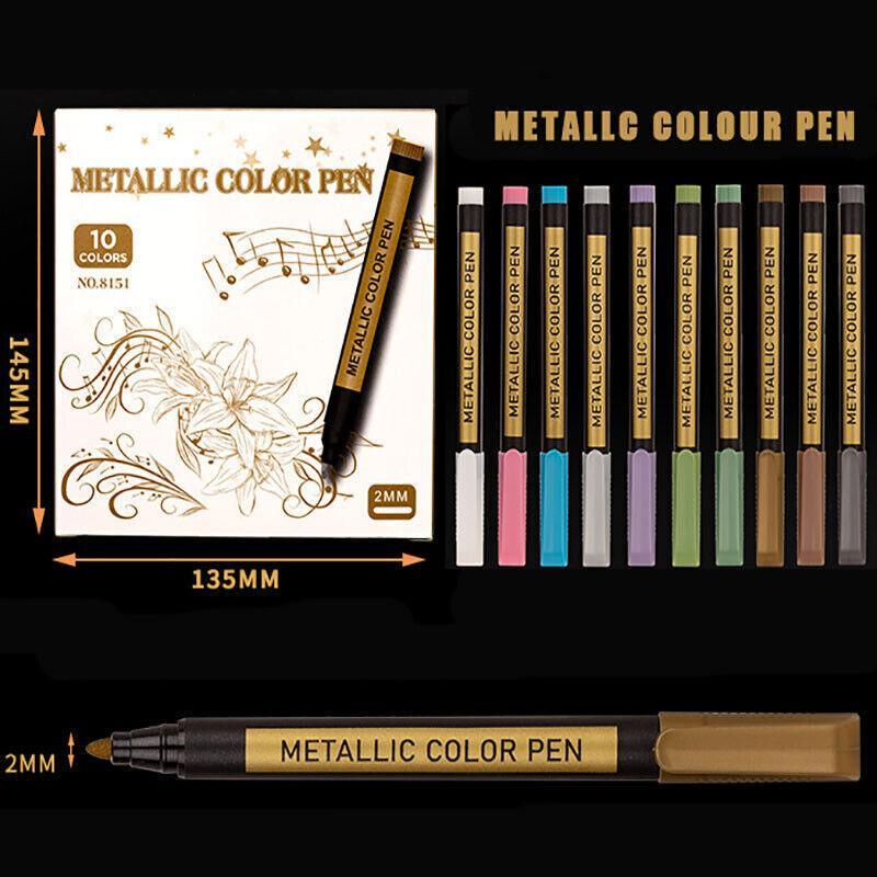 10Pcs/Set Waterproof Acrylic Paint Pens for Art on Metal Glass & Rock 4