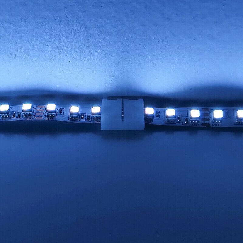 10Mm 4-Pin RGB Connector Clips for 5050 LED Strips - No Soldering 5