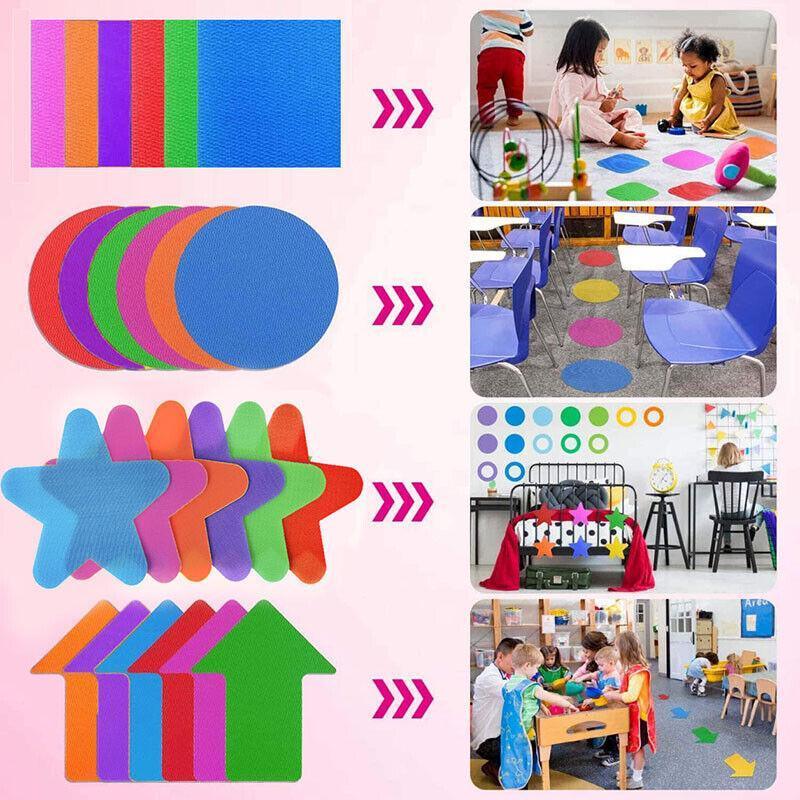Classroom Sit Dots Carpet Spot Markers 30pcs Circles Stars Arrows Teaching Tool - Round 3
