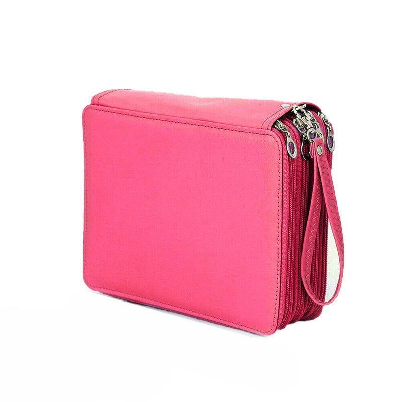 168 Slots Large Capacity Pencil Case Foldable Pen Bag Make Up Storage Organizer - Rose Red 8