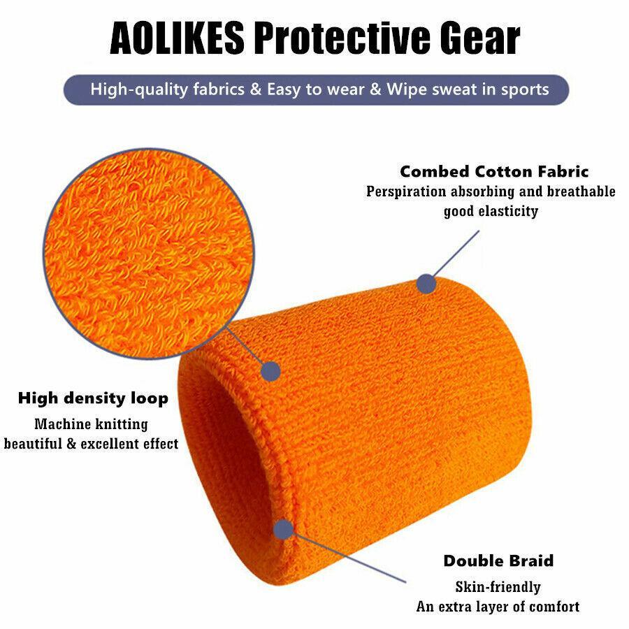 Sport Cotton Wristband Wrist Band Sweatband Sweat Training Tennis Gym Yoga - Yellow 4